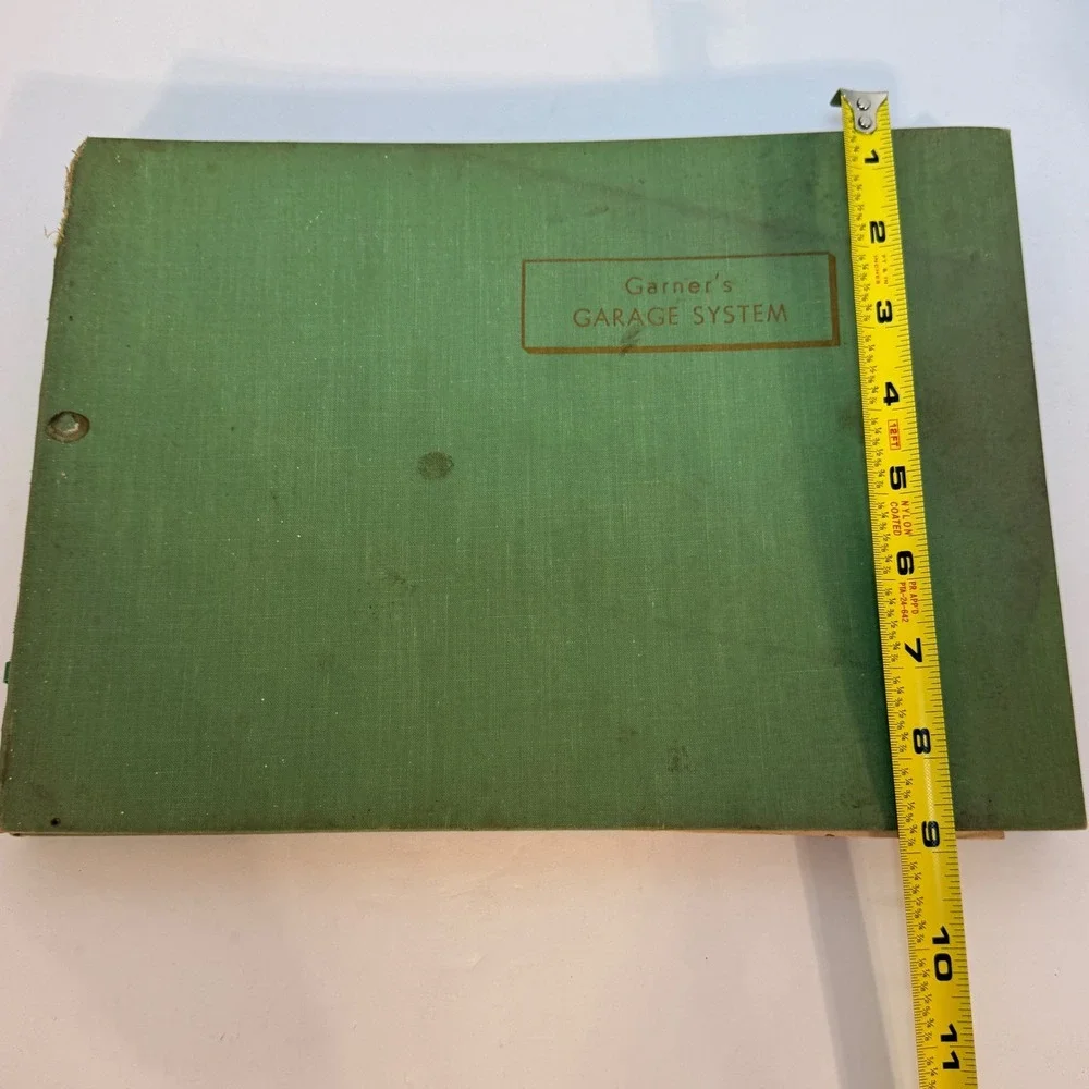 Vintage Garners Garage System G-375 Record Book Ledger Automotive Green Iowa - Picture 3 of 7